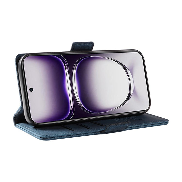 YIKATU YK-005 For Oppo Reno12 5G (Global) Leather Phone Case Side Magnetic Clasps - Blue