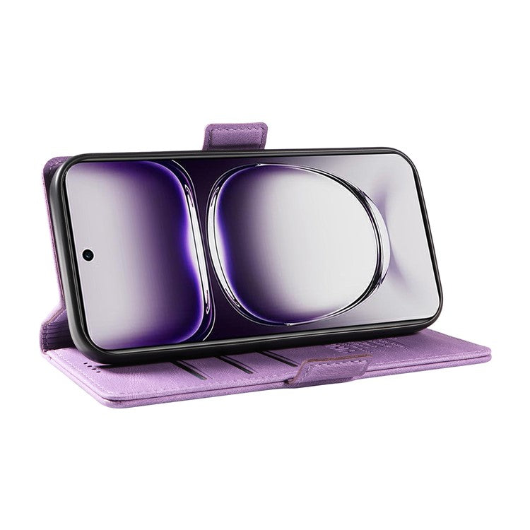YIKATU YK-005 For Oppo Reno12 5G (Global) Leather Phone Case Side Magnetic Clasps - Purple
