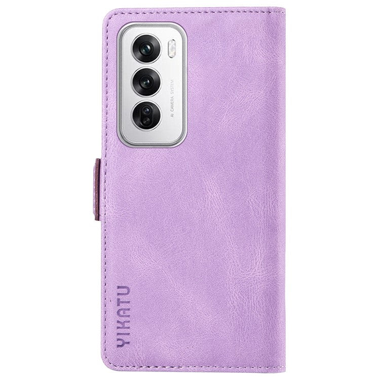 YIKATU YK-005 For Oppo Reno12 5G (Global) Leather Phone Case Side Magnetic Clasps - Purple