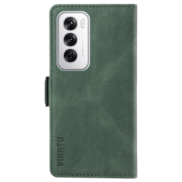 YIKATU YK-005 For Oppo Reno12 5G (Global) Leather Phone Case Side Magnetic Clasps - Green
