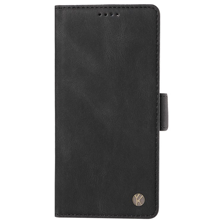 YIKATU YK-005 For Oppo Reno12 5G (Global) Leather Phone Case Side Magnetic Clasps - Black