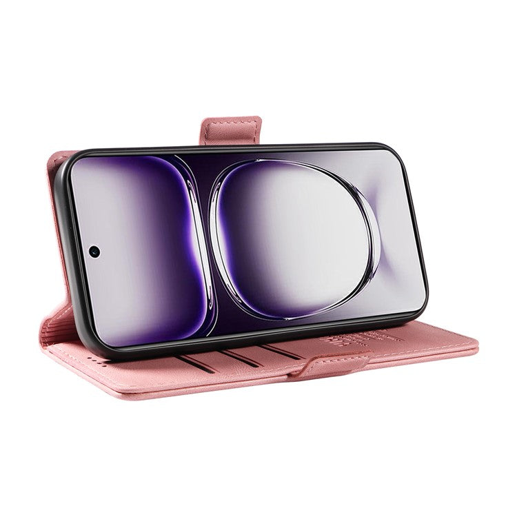 YIKATU YK-005 For Oppo Reno12 5G (Global) Leather Phone Case Side Magnetic Clasps - Pink
