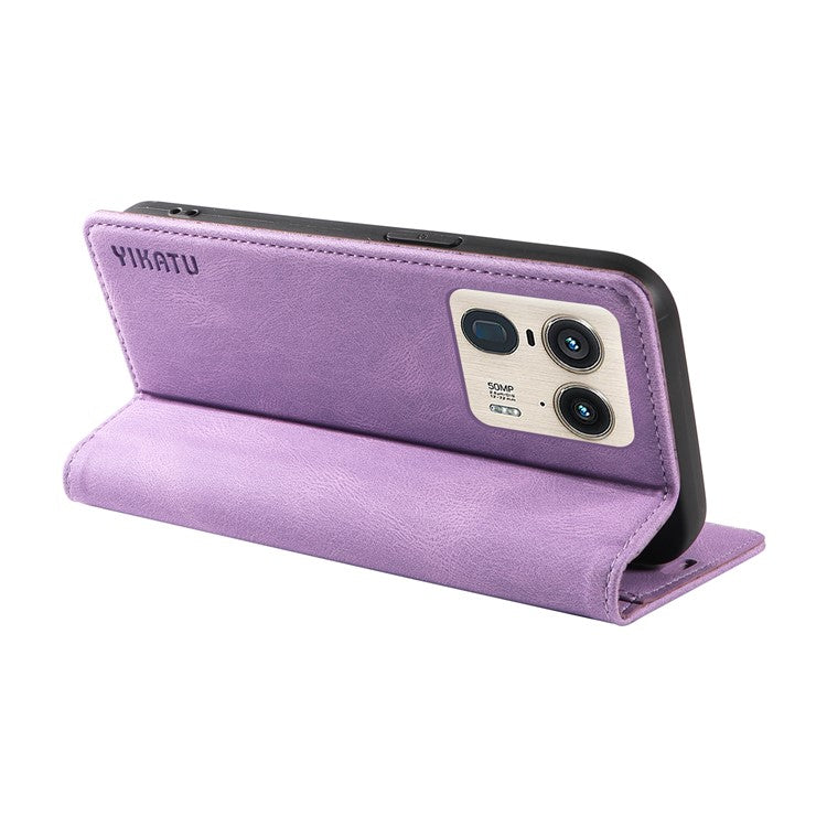 YIKATU YK-004 For Motorola Moto X50 Ultra 5G / Edge 50 Ultra 5G Case Leather Phone Wallet Cover Skin-Touch - Purple