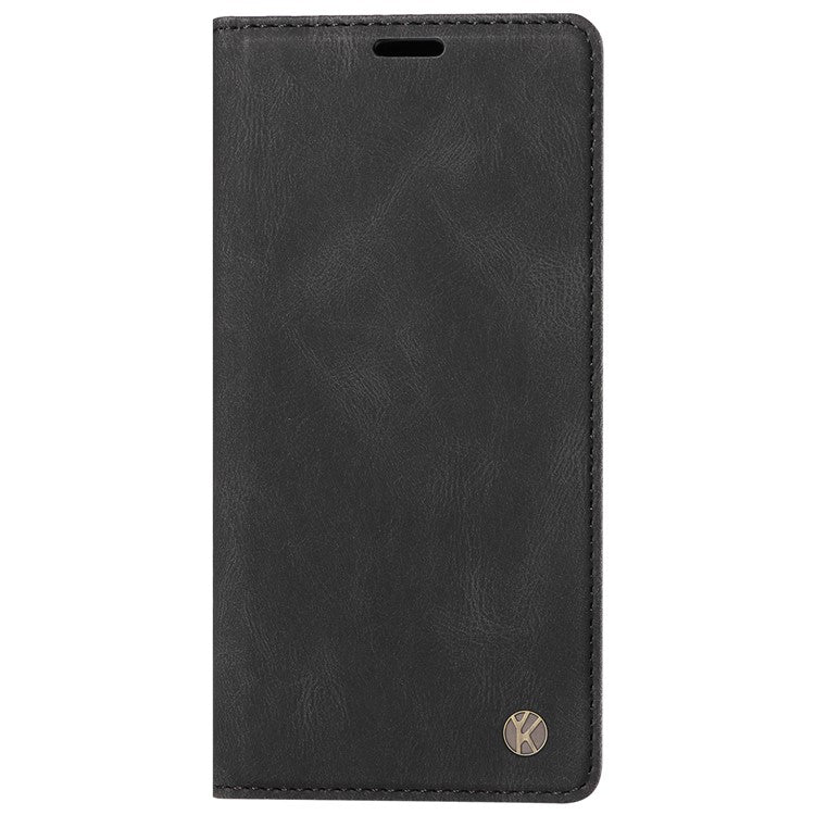 YIKATU YK-004 For Oppo Reno12 Pro 5G (Global) / (China) Wallet Phone Case Skin-Touch Leather Cover - Black