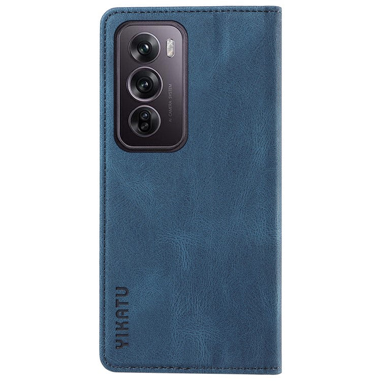 YIKATU YK-004 For Oppo Reno12 Pro 5G (Global) / (China) Wallet Phone Case Skin-Touch Leather Cover - Blue