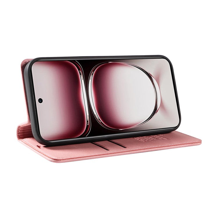 YIKATU YK-004 For Oppo Reno12 Pro 5G (Global) / (China) Wallet Phone Case Skin-Touch Leather Cover - Pink