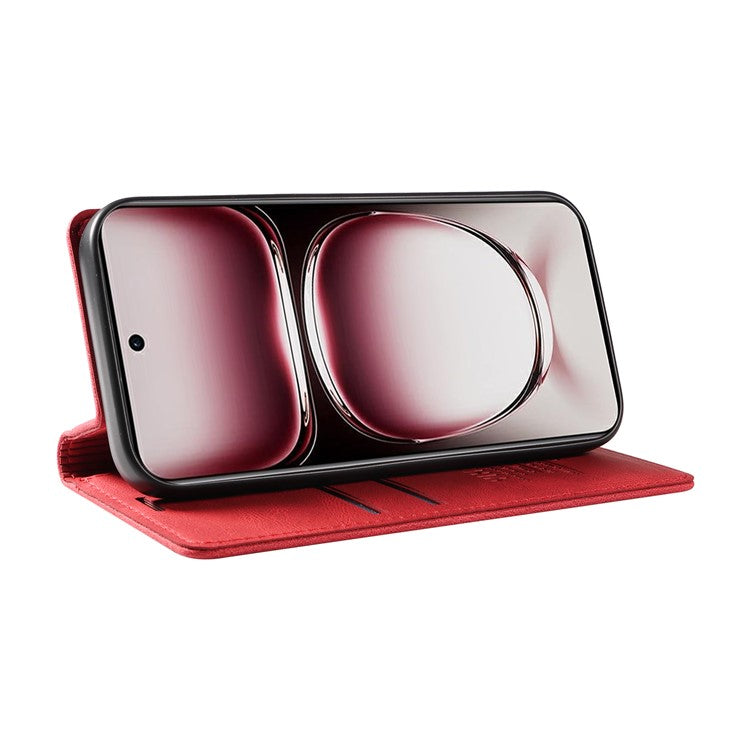 YIKATU YK-004 For Oppo Reno12 Pro 5G (Global) / (China) Wallet Phone Case Skin-Touch Leather Cover - Red