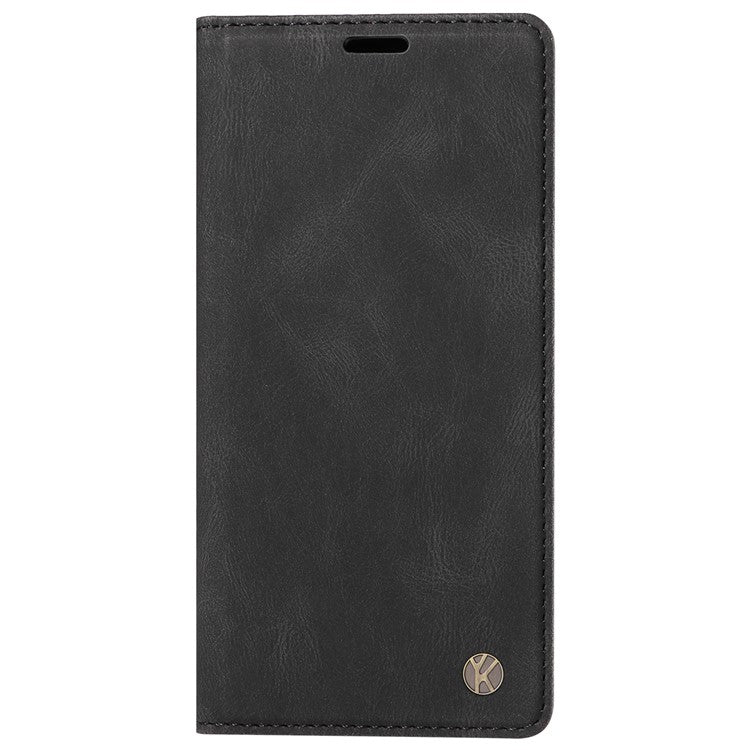 YIKATU YK-004 For Oppo Reno12 5G (Global) Wallet Case Skin-Touch Leather Phone Cover - Black