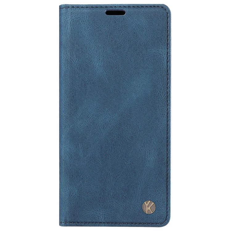 YIKATU YK-004 For Oppo Reno12 5G (Global) Wallet Case Skin-Touch Leather Phone Cover - Blue