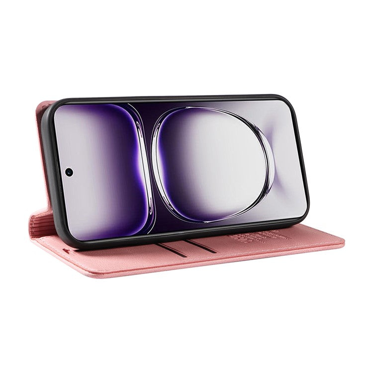 YIKATU YK-004 For Oppo Reno12 5G (Global) Wallet Case Skin-Touch Leather Phone Cover - Pink