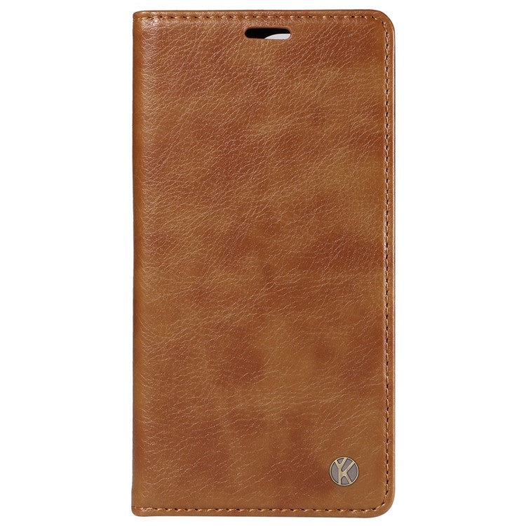 YIKATU YK-006 For Motorola Edge 50 Ultra 5G / Moto X50 Ultra 5G Wallet Case Litchi Texture Leather Phone Cover - Brown
