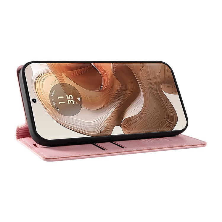 YIKATU YK-006 For Motorola Edge 50 Ultra 5G / Moto X50 Ultra 5G Wallet Case Litchi Texture Leather Phone Cover - Pink