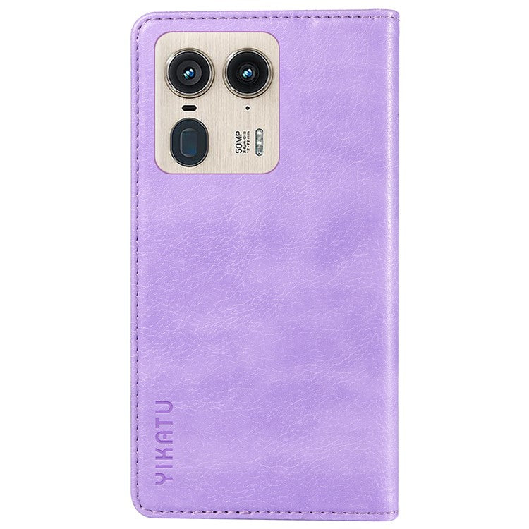 YIKATU YK-006 For Motorola Edge 50 Ultra 5G / Moto X50 Ultra 5G Wallet Case Litchi Texture Leather Phone Cover - Purple