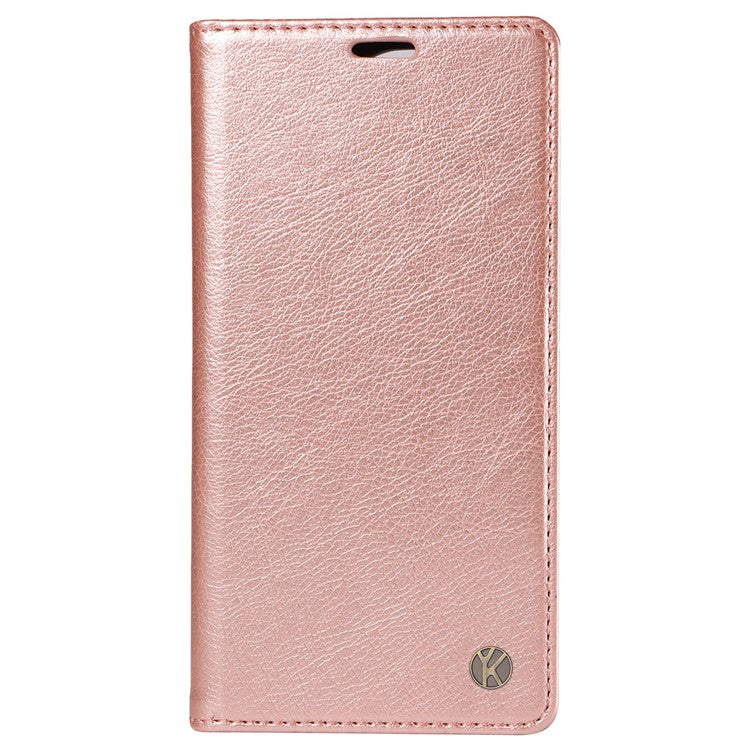 YIKATU YK-006 For Oppo Reno12 5G (Global) Wallet Case Litchi Texture Leather Phone Cover - Rose Gold