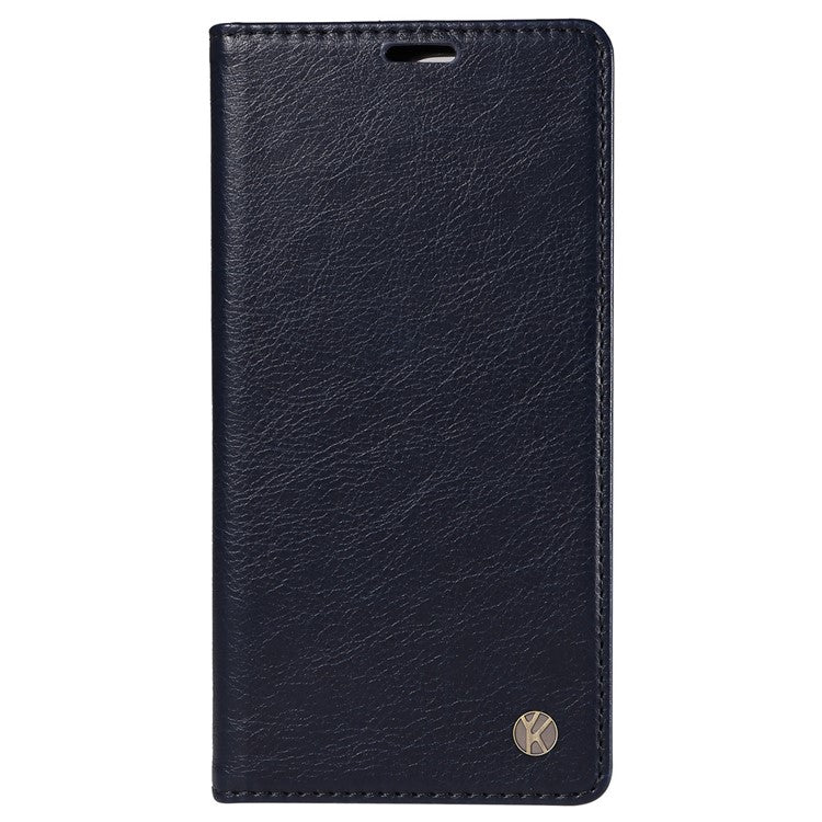 YIKATU YK-006 For Oppo Reno12 5G (Global) Wallet Case Litchi Texture Leather Phone Cover - Navy Blue