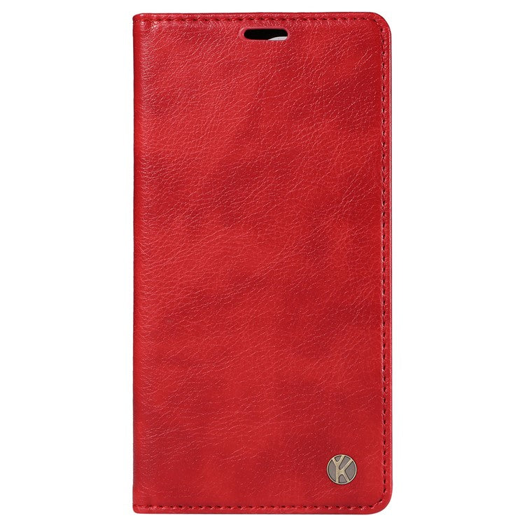 YIKATU YK-006 For Oppo Reno12 5G (Global) Wallet Case Litchi Texture Leather Phone Cover - Red