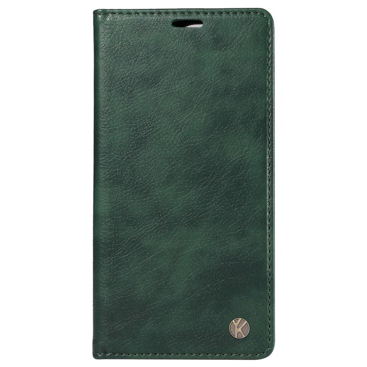 YIKATU YK-006 For Oppo Reno12 5G (Global) Wallet Case Litchi Texture Leather Phone Cover - Green