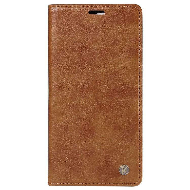 YIKATU YK-006 For Oppo Reno12 Pro 5G (Global) / (China) Wallet Phone Case Litchi Texture Leather Cover - Brown