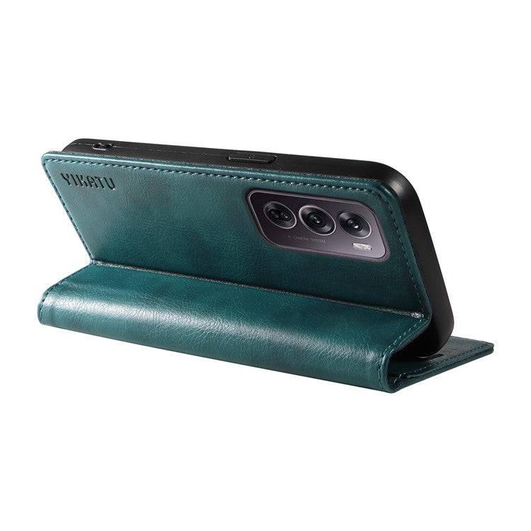 YIKATU YK-006 For Oppo Reno12 Pro 5G (Global) / (China) Wallet Phone Case Litchi Texture Leather Cover - Blue