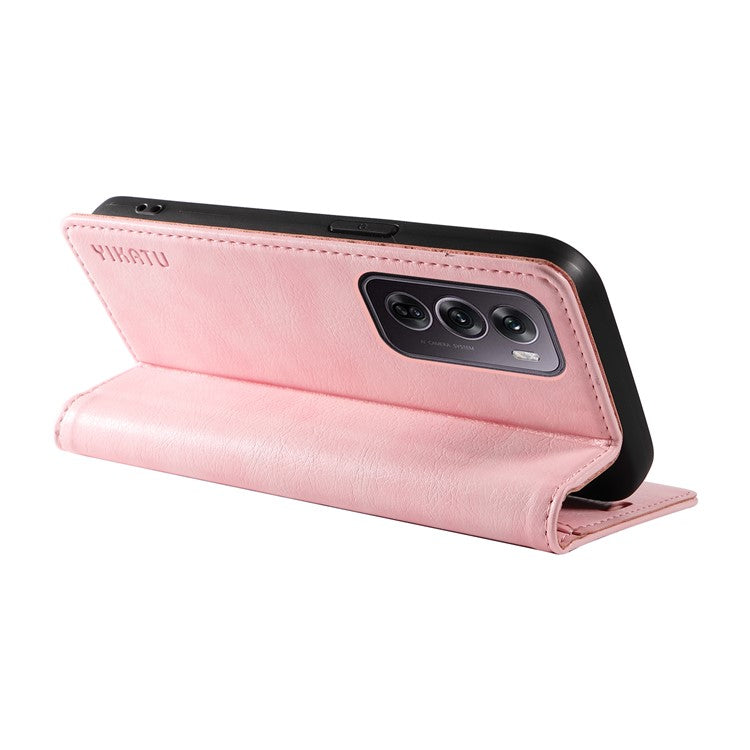 YIKATU YK-006 For Oppo Reno12 Pro 5G (Global) / (China) Wallet Phone Case Litchi Texture Leather Cover - Pink