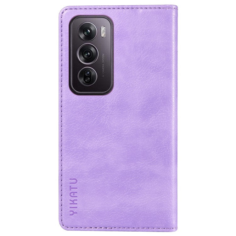 YIKATU YK-006 For Oppo Reno12 Pro 5G (Global) / (China) Wallet Phone Case Litchi Texture Leather Cover - Purple