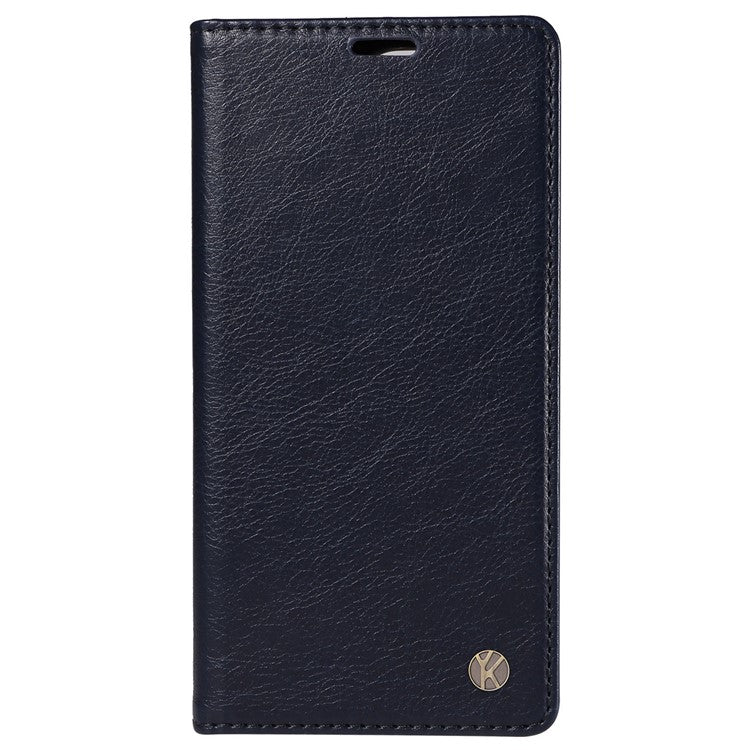 YIKATU YK-006 For Oppo Reno12 Pro 5G (Global) / (China) Wallet Phone Case Litchi Texture Leather Cover - Navy Blue