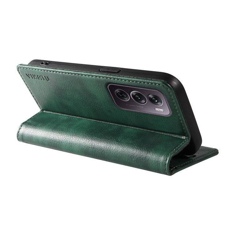 YIKATU YK-006 For Oppo Reno12 Pro 5G (Global) / (China) Wallet Phone Case Litchi Texture Leather Cover - Green