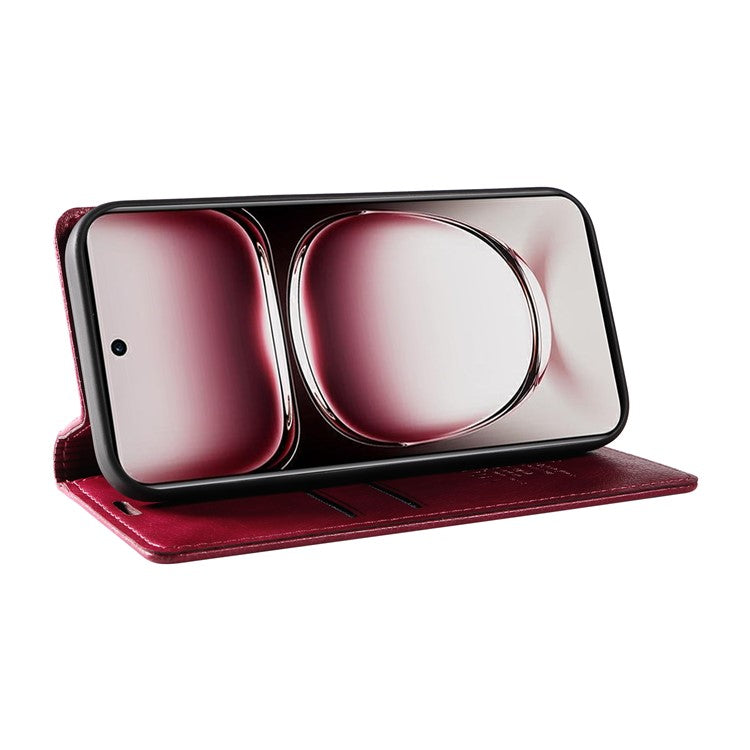 YIKATU YK-006 For Oppo Reno12 Pro 5G (Global) / (China) Wallet Phone Case Litchi Texture Leather Cover - Wine Red