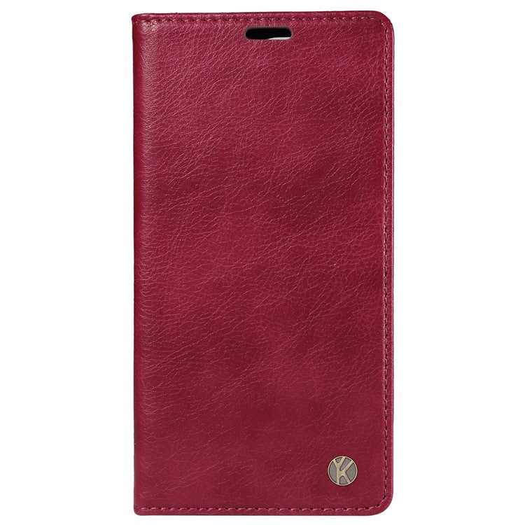 YIKATU YK-006 For Oppo Reno12 Pro 5G (Global) / (China) Wallet Phone Case Litchi Texture Leather Cover - Wine Red