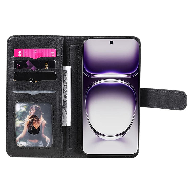 KT Multi-Functional Series-1 For Oppo Reno12 5G (Global) Case 10 Card Slots Leather Phone Cover - Black