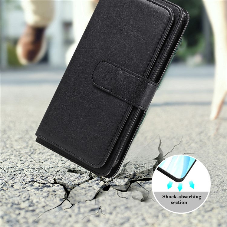 KT Multi-Functional Series-1 For Oppo Reno12 5G (Global) Case 10 Card Slots Leather Phone Cover - Black