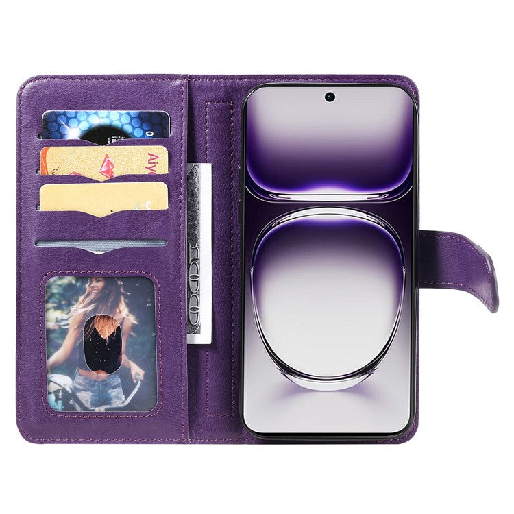 KT Multi-Functional Series-1 For Oppo Reno12 5G (Global) Case 10 Card Slots Leather Phone Cover - Purple