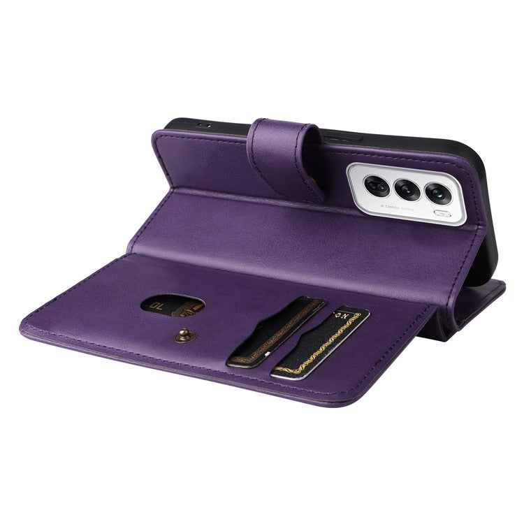 KT Multi-Functional Series-1 For Oppo Reno12 5G (Global) Case 10 Card Slots Leather Phone Cover - Purple