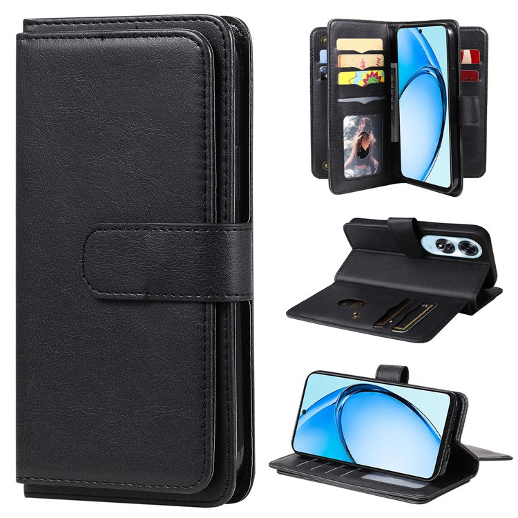 KT Multi-Functional Series-1 For Oppo A60 4G Case 10 Card Slots Leather Phone Cover - Black