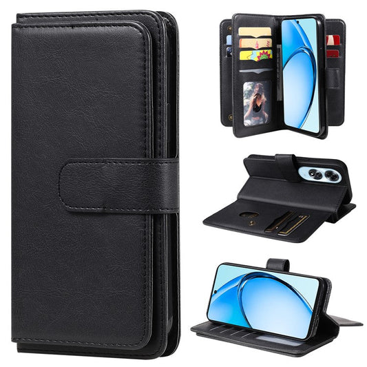 KT Multi-Functional Series-1 For Oppo A60 4G Case 10 Card Slots Leather Phone Cover - Black