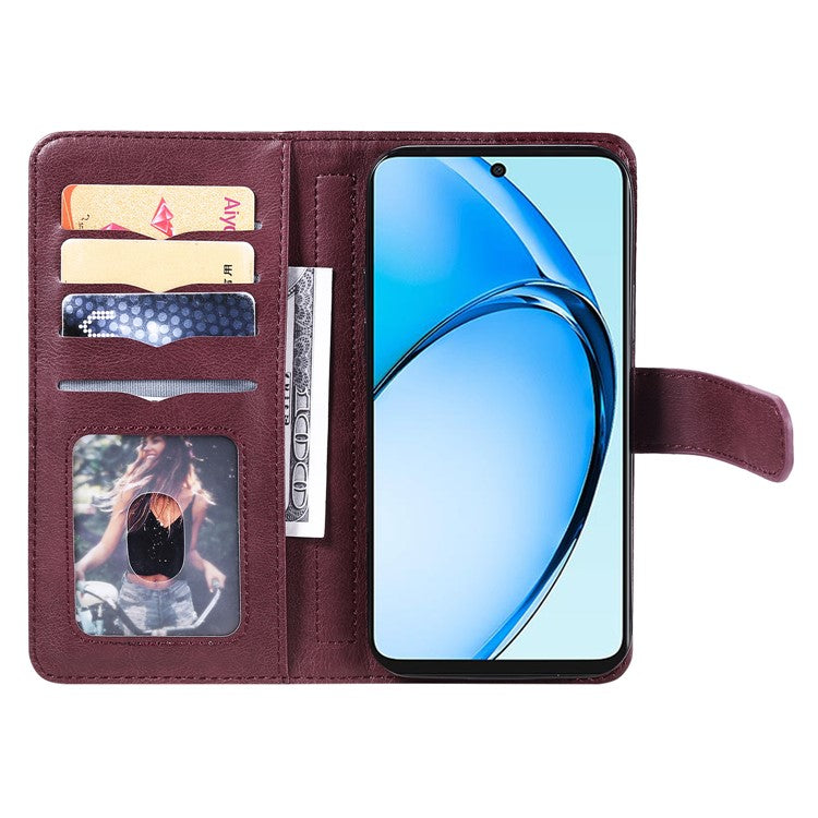KT Multi-Functional Series-1 For Oppo A60 4G Case 10 Card Slots Leather Phone Cover - Wine Red
