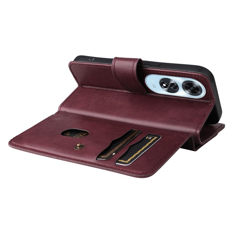 KT Multi-Functional Series-1 For Oppo A60 4G Case 10 Card Slots Leather Phone Cover - Wine Red