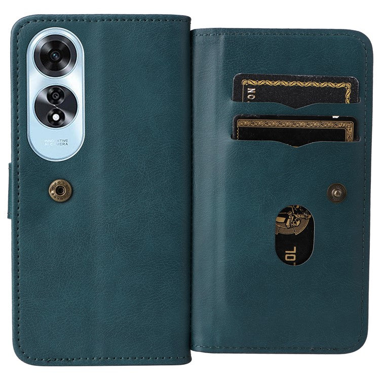 KT Multi-Functional Series-1 For Oppo A60 4G Case 10 Card Slots Leather Phone Cover - Green