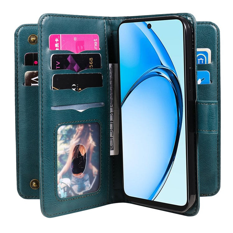 KT Multi-Functional Series-1 For Oppo A60 4G Case 10 Card Slots Leather Phone Cover - Green