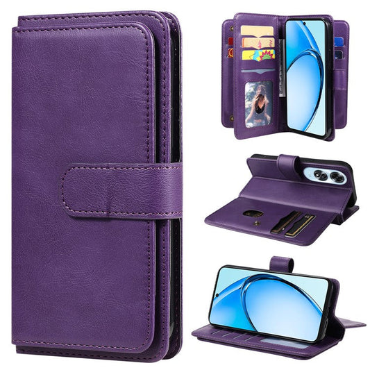 KT Multi-Functional Series-1 For Oppo A60 4G Case 10 Card Slots Leather Phone Cover - Purple