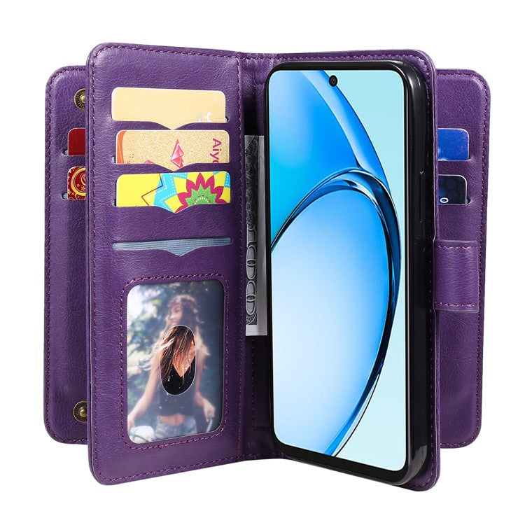 KT Multi-Functional Series-1 For Oppo A60 4G Case 10 Card Slots Leather Phone Cover - Purple