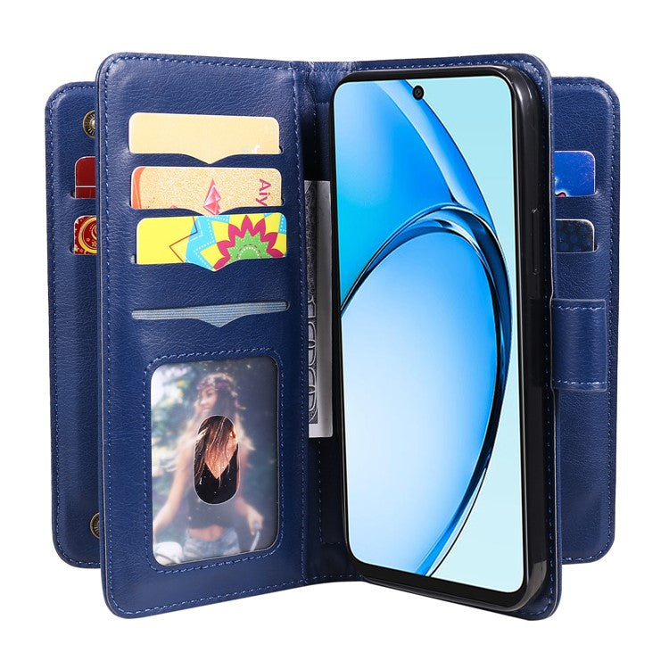 KT Multi-Functional Series-1 For Oppo A60 4G Case 10 Card Slots Leather Phone Cover - Blue