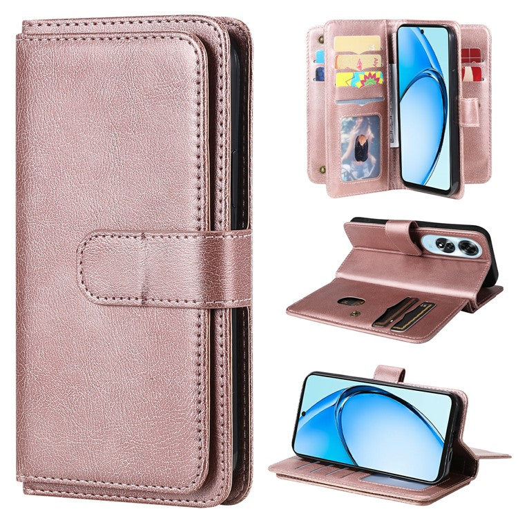 KT Multi-Functional Series-1 For Oppo A60 4G Case 10 Card Slots Leather Phone Cover - Rose Gold