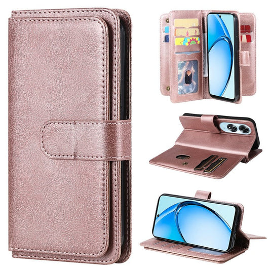 KT Multi-Functional Series-1 For Oppo A60 4G Case 10 Card Slots Leather Phone Cover - Rose Gold