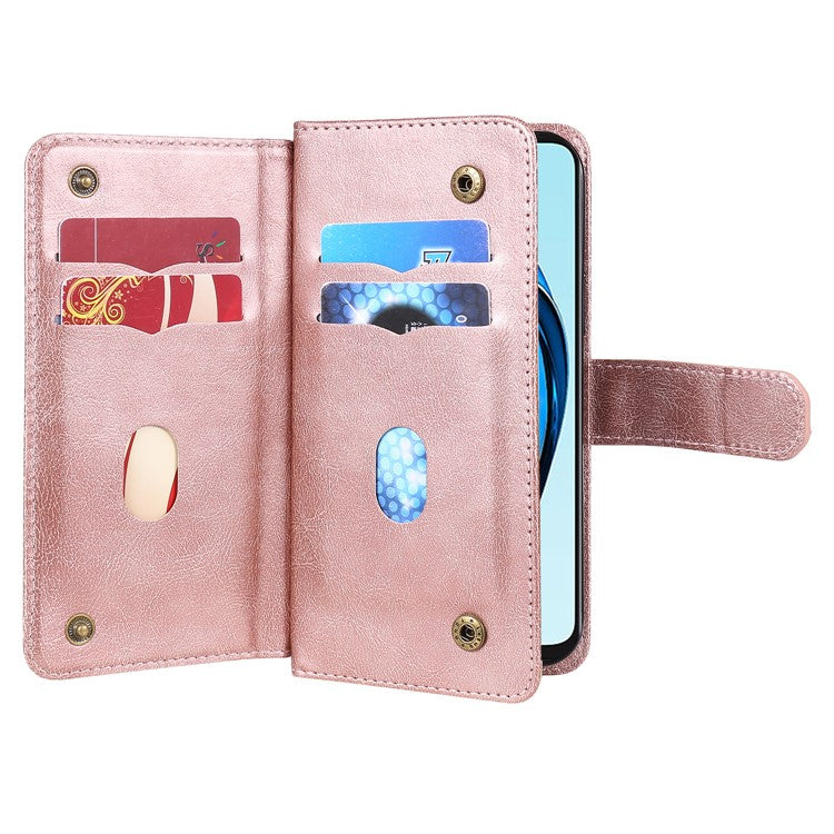 KT Multi-Functional Series-1 For Oppo A60 4G Case 10 Card Slots Leather Phone Cover - Rose Gold