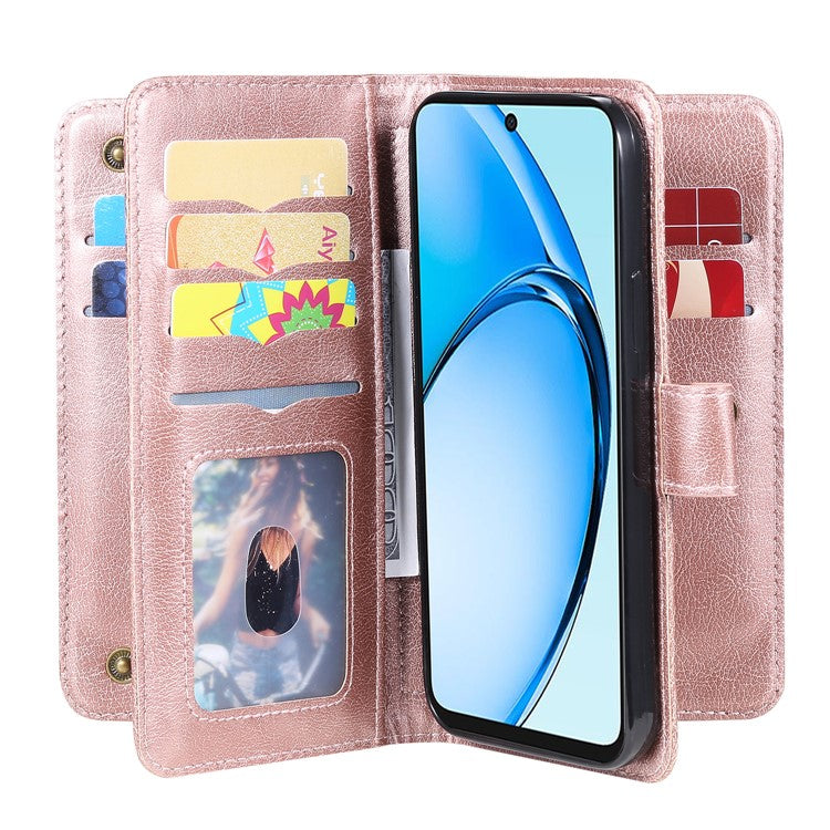 KT Multi-Functional Series-1 For Oppo A60 4G Case 10 Card Slots Leather Phone Cover - Rose Gold