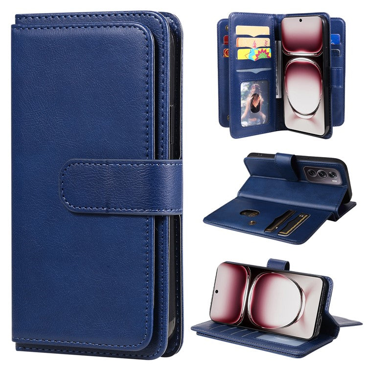KT Multi-Functional Series-1 For Oppo Reno12 Pro 5G (Global) / Reno12 Pro 5G (China) Leather Case 10 Card Slots Phone Cover - Blue