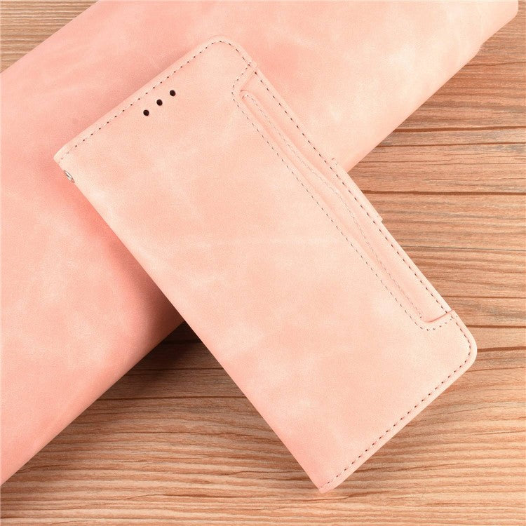 PU Leather Phone Shell for Honor 70 5G, Multiple Card Slots Stable Stand Wallet Phone Drop-proof Cover - Pink