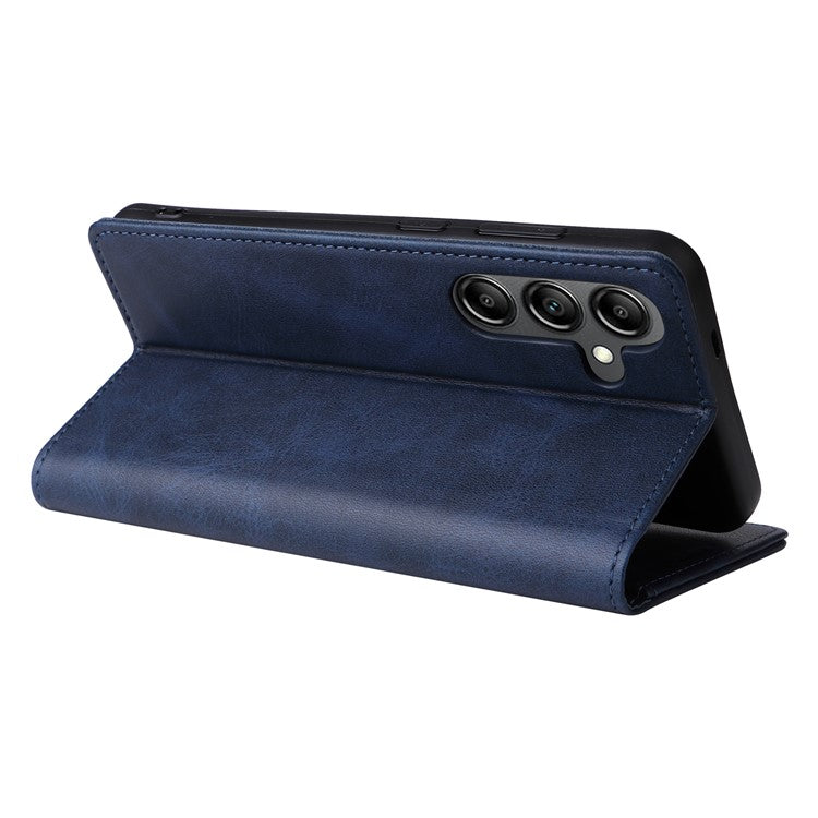 For Samsung Galaxy A15 4G / 5G Case RFID Blocking PU Leather Stand Phone Cover - Blue