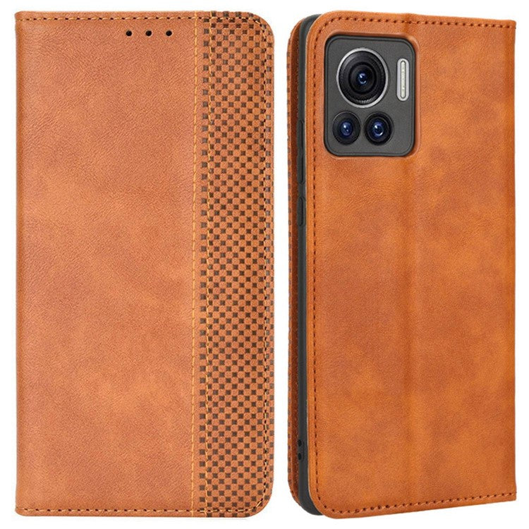 For Motorola Moto X30 Pro 5G / Edge 30 Ultra 5G Shockproof Phone Case Retro PU Leather Auto Closing Magnetic Wallet - Brown